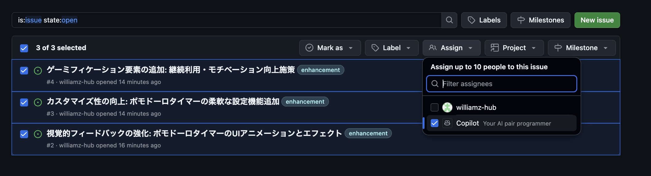 Assign Coding Agent to Issue